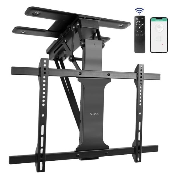 VIVO BLACK ELECTRIC FLIP DOWN / SWIVEL CEILING TV MOUNT