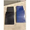 Image 1 : 4 NEW A5 SIZE LEATHER NOTEBOOKS, 'MOLESKIN STYLE', 2 BLUE, 2 BLACK