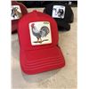 Image 2 : 3 NEW GOORIN BRO'S THE FARM HATS, 1 'GOAT', 1 'CASH', 1 'COCK', RETAIL $55 EACH, $165 VALUE
