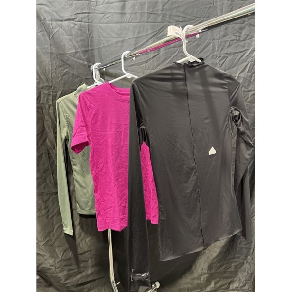 3 PCS NEW LADIES X-SMALL CLOTHING - ADIDAS BASE LAYER, AND NORTHFACE ACTIVE 1/4 ZIP AND T-SHIRT