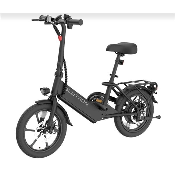 BLUTRON EB350F FOLDABLE COMPACT ELECTRIC BIKE W/ UP TO 33KM BATTERY RANGE - TESTED WORKING