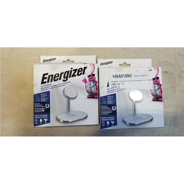 2 ENERGIZER ULTIMATE MAGNETIC WIRELESS CHARGER 3 IN 1 STANDS