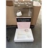 Image 1 : HOW WOMEN TELL TIME AM / PM  WALL RACK GIFT SET, WITH RACK, 2 WINE GLASSES AND 2 WHITE CERAMIC MUGS,