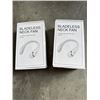 Image 1 : 2 NEW BLADELESS NECK FANS, PORTABLE HANDS FREE, BUILT IN RECHARGEABLE 5000MAH TYPE C, WHITE