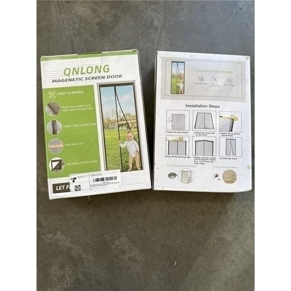 2 NEW MAGIC MESH EASY INSTAL ONE PANEL MAGNEITC BUG SCREENS, FITS UP TO 38X82 INCH DOORWAYS, INSTAL 
