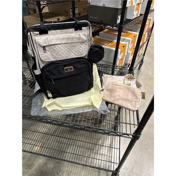 BRAND NEW BABY BACKPACK WITH STROLLER STRAPS, AND 3 NEW WAIST BELT BAGS