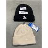 Image 1 : 2 NEW ADIDAS TOQUES, BLACK AND OFF WHITE