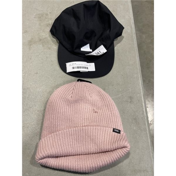 NEW ADIDAS RAIN DRY BALL CAP AND VANS PINK KNIT TOQUE