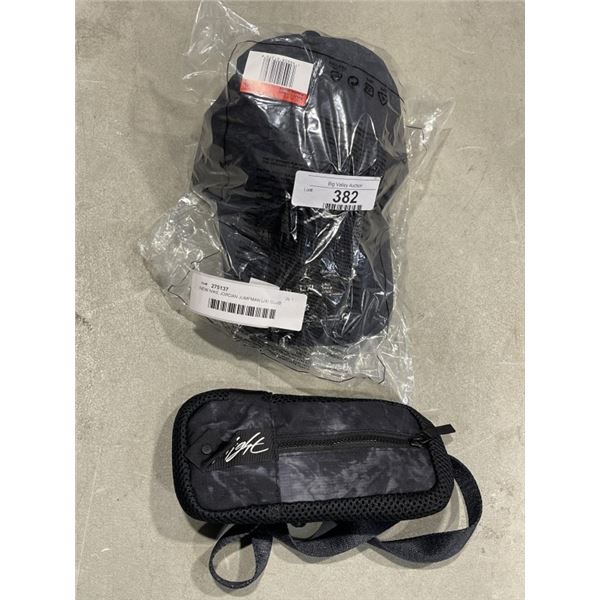 NEW NIKE JORDAN JUMPMAN L/X/ CLUB CAP AND NEW JUMPMAN WAIST / SHOULDER BAG