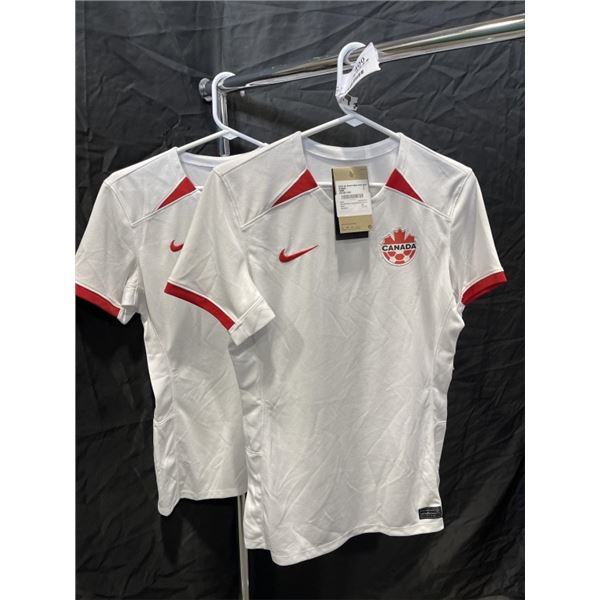 2 NEW LADIES NIKE SOCCER TEAM CANADA JERSEYS - SIZE SMALL
