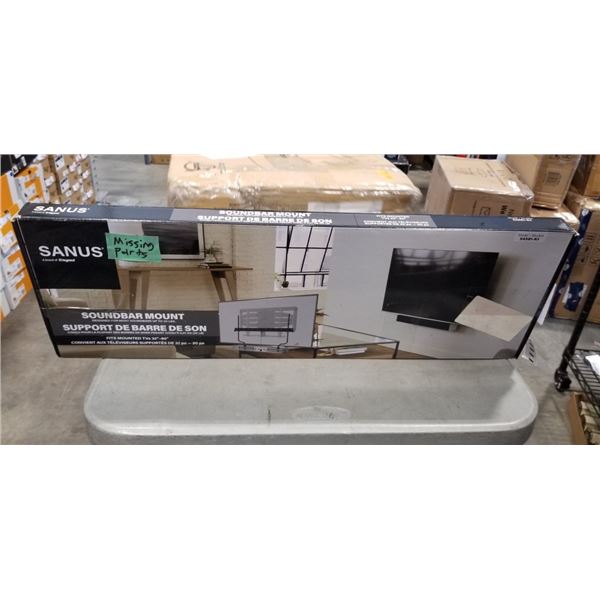 SANUS SAB1-B3 UNIVERSAL SOUNDBAR MOUNT, RETAIL $69