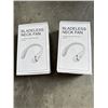 Image 1 : 2 NEW BLADELESS NECK FANS, PORTABLE HANDS FREE, BUILT IN RECHARGEABLE 5000MAH TYPE C, WHITE