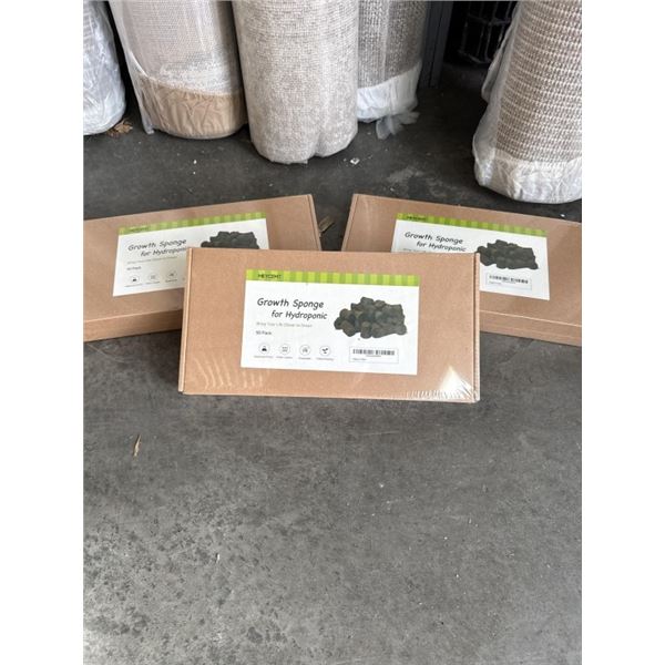 3 NEW PACKS OF 50 HYDROPONIC GROWTH SPONGES