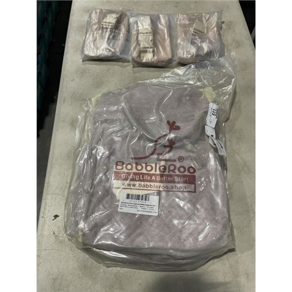 BRAND NEW BABY BACKPACK WITH STROLLER STRAPS, AND 3 NEW WAIST BELT BAGS