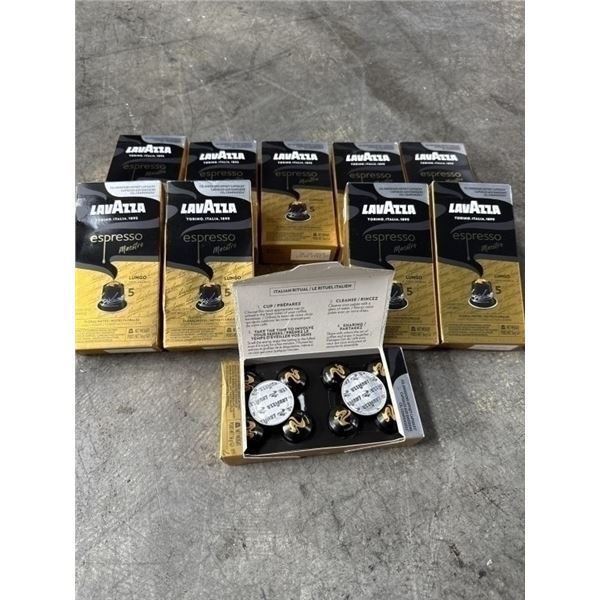 100 NEW NESPRESSO 'LAVAZZA ESPRESSO MAESTRO LUNGO' COFFEE PODS, 10 PER PACK, 10 PACKS, 100 PODS TOTA