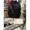 Image 1 : NEW BLACK TRAVEL BACKPACK WITH EXTERIOR USB CONNECTION AND PADDED LAPTOP AND TABLETS EECTIONS, WITH 