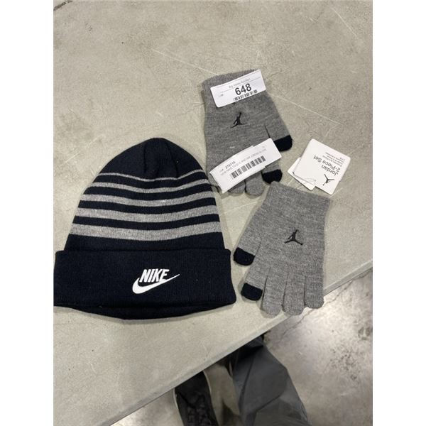 NEW NIKE TOQUE AND AIR JORDAN GLOVE SET