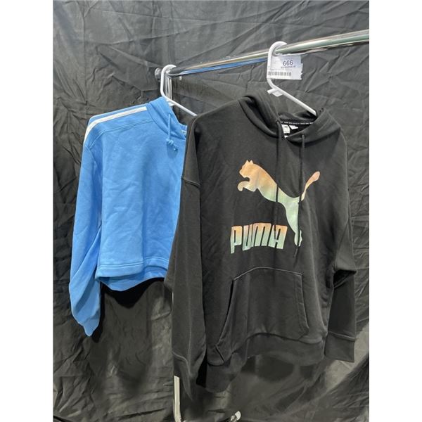 2 NEW LADIES SIZE MEDIUM HOODYS - PUMA AND ADIDAS