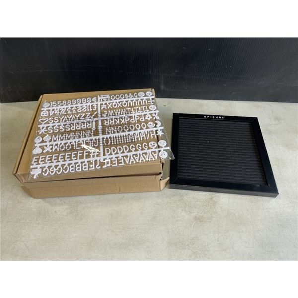 4 NEW 14 INCH X 14 INCH FELT LETTER BOARDS WITH LETTERS AND NUMBER SHEETS