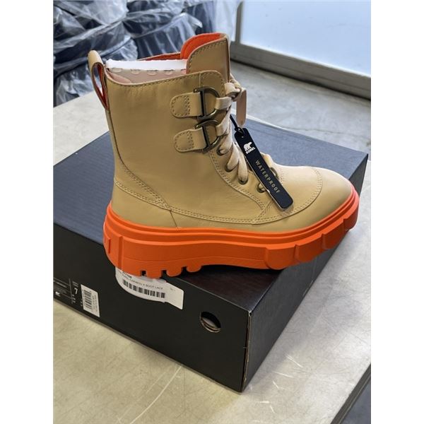 NEW SOREL CARIBOU X BOOT LACE WATERPROOF, CERAMIC OPTIMIZED ORANGE SIZE US WOMENS 7