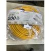 Image 1 : NEW 200FT INDOOR OUTDOOR HEAVY DUTY LIGHTED 3 WIRE EXTENSION CORD, YELLOW 10AWG