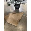 Image 5 : BRAND NEW 40 INCH FLOCKED INDOOR / OUTDOOR CHRISTMAS TREE, IN BLACK POT WITH BURLAP WRAP, AND SET OF