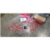 Image 1 : 2 NEW CANDY CANE OUTDOOR SOLAR LIGHT SETS WITH REMOTE AND CUSTOMIZABLE LIGHTS APPROX 20FT, INCLUDES 