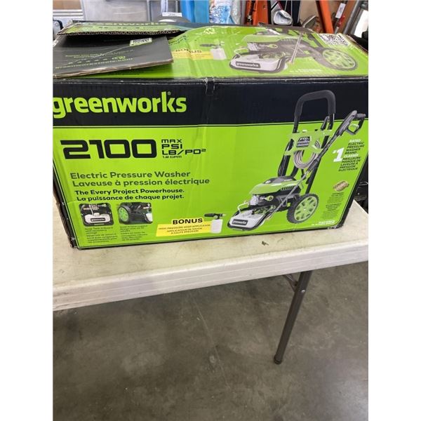 GREENWORKS ELECTRIC 2100PSI PRESSURE WASHER