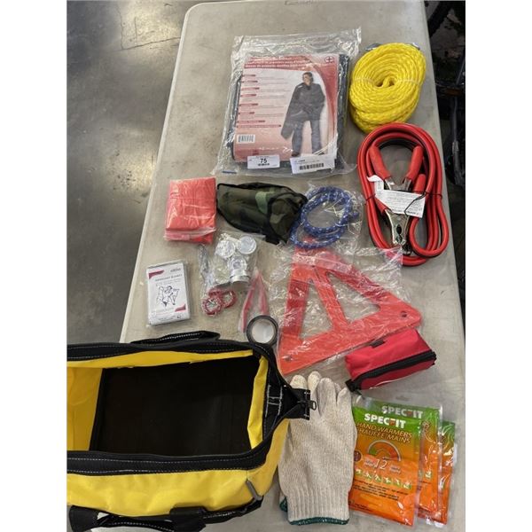 AUTO EMERGENCY KIT AND NEW EMERGENCY BLANKET