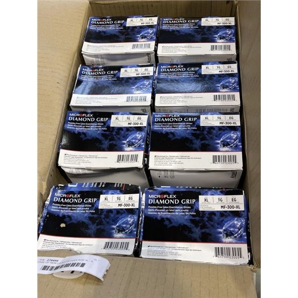 CASE OF NEW LATEX GLOVES SIZE XL - 8 BOXES TOTAL, 800 GLOVES TOTAL