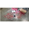 Image 1 : 2 NEW CANDY CANE OUTDOOR SOLAR LIGHT SETS WITH REMOTE AND CUSTOMIZABLE LIGHTS APPROX 20FT, INCLUDES 