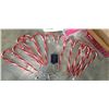 Image 2 : 2 NEW CANDY CANE OUTDOOR SOLAR LIGHT SETS WITH REMOTE AND CUSTOMIZABLE LIGHTS APPROX 20FT, INCLUDES 