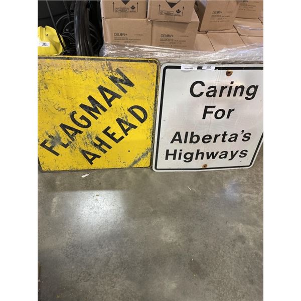 2 LARGE STREET SIGNS 30 X 30 INCH EACH