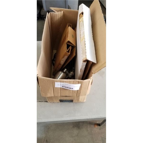 BOX OF SAW BLADES, SPRAY GUNAND MORE