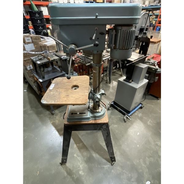 REX CUT FINE MACHINE TOOLS 12 SPEED DRILL PRESS ON ROLLING STAND