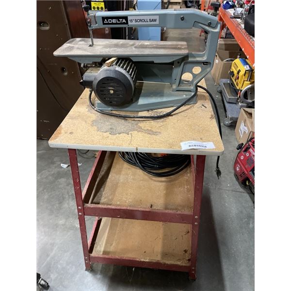 DELTA 15 INCH SCROLL SAW ON STAND
