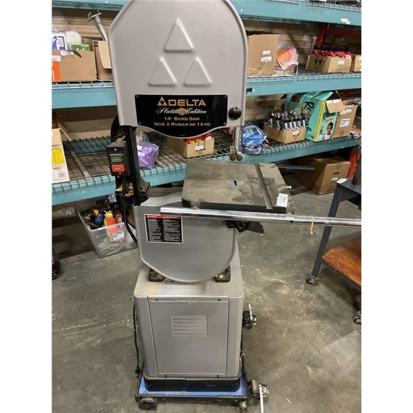 DELTA PLATINUM EDITION 14 INCHG BANDSAW ON ROLLING BASE