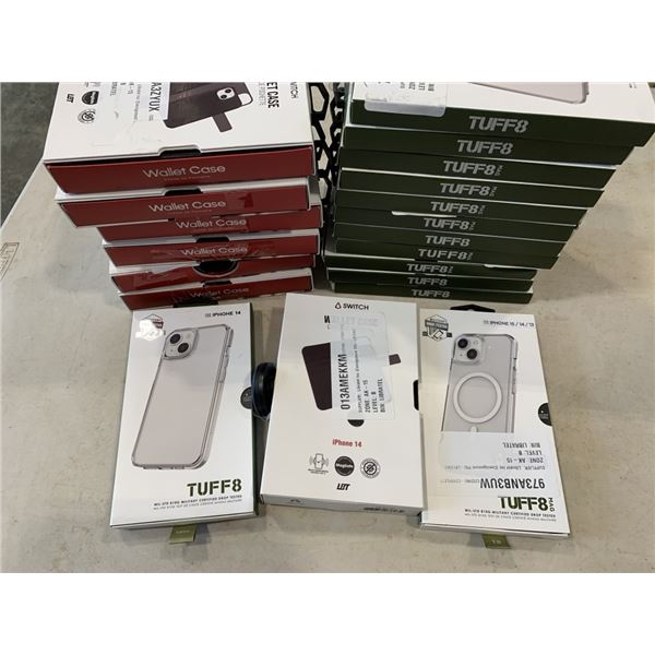 LARGE LOT OF ASSORTED IPHONE CASES AND WALLET CASES