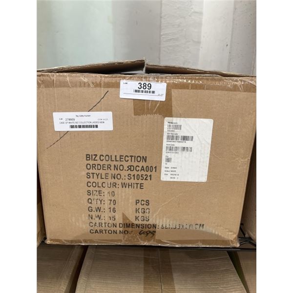 CASE OF WHITE BIZ COLLECTION LADIES NEW YORKER 3/4 SLEEVE SHIRT