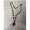 Image 1 : VINTAGE EXTRA LENGTH CARNEVAL GLASS BEADS NECKLACE W/ MATCHING TASSEL PENDANT 26-28" LENGTH, SELF AD