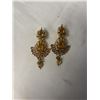 Image 1 : PAIR OF GOLD COLOUR W/ STONES DANGLE EARRINGS