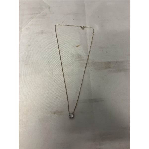 STERLING SILVER CHAIN W/ PENDANT 14-17" LENGTH, MARKED 925 ALE