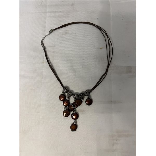 VINTAGE STERING SILVER W/ CULTURED FRESHWATER PEARLS NECKLACE MARKED 925