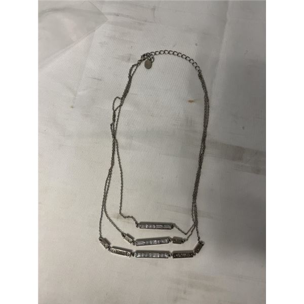 VINTAGE TRIPLE STRAND W/ STONES ARMANI EXCHANGE NECKLACE