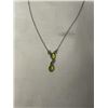 Image 2 : STERLING SILVER W/ GREEN PERIDOT STONES CHOKER NECKLACE MARKED 925