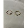 Image 1 : PAIR OF MATCHING GOLD W/ PEARL PINKY RINGS TWISTED DESIGN MARKED 925 EACH 5.5" RING SIZE