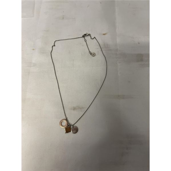 STERLING SILVER CHAIN W/ 4 CHARMS, ENGRAVED "YOU ARE MY SUNSHINE" MARKED 925 AND STELLA AND DOT