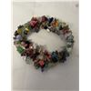 Image 2 : VINTAGE MULTI STRAND NATURAL SEMI PRECIOUS STONES STRETCH BRACELET