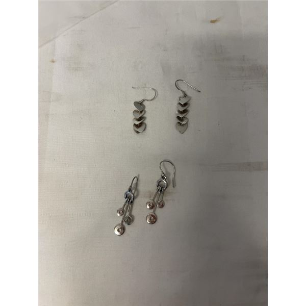 2 PAIRS OF 925 STERLING SILVER DANGLE EARRINGS