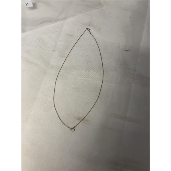 DAINTY STERLING SILVER W/ AUSTRIAN OPAL STONE CHOKER NECKLACE MARKED 925 15" LENGTH